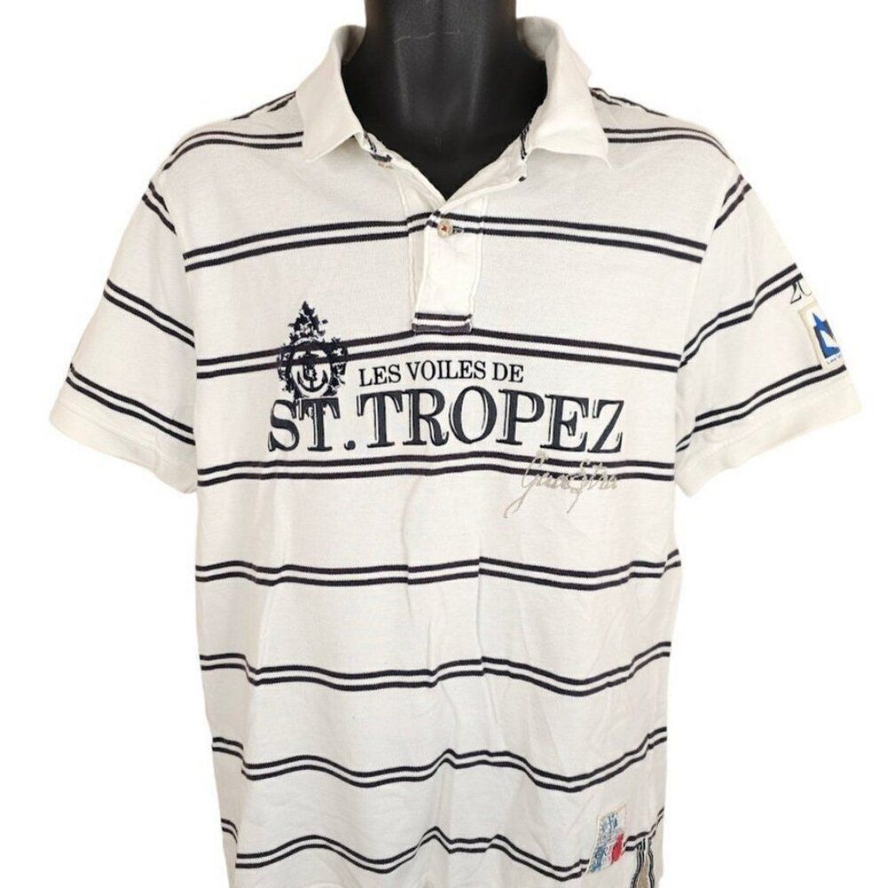 Vintage Les Voiles De St Tropez Polo Shirt Mens Size Large White Y2K Regatta - Picture 1 of 8